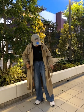 「AVIREX（アヴィレックス）のアイテム（トレンチコート）」を使った、亜弥香さん（レディース・150cm）の春コーディネート