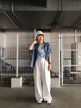 「アイテム（帽子）」を使った、亜弥香さん（レディース・150cm・10代）の春コーディネート