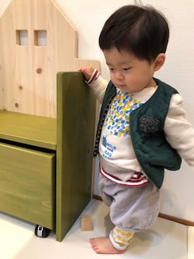 「RAGMART（ラグマート）のアイテム（スウェット）」を使った、asabowさん（キッズ・80cm）の冬コーディネート