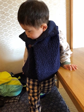 「RAGMART（ラグマート）のアイテム（スウェット）」を使った、asabowさん（キッズ・80cm）の冬コーディネート