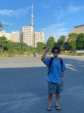「SunKu（サンク）のアイテム（アクセサリー）」を使った、okatashiさん（メンズ・156cm）の夏コーディネート