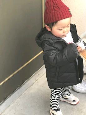 「ZARA KIDS」｜「アイテム（ダウンジャケット/コート）」を使った、Ren10Hinaさん（キッズ・80cm）の冬コーディネート