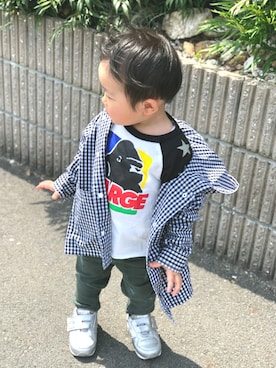 「シルバーシューズ」｜「アイテム（その他アウター）」を使った、Ren10Hinaさん（キッズ・80cm）の春コーディネート