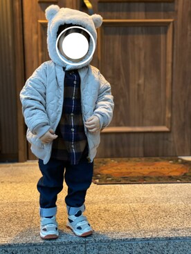 「coen」｜「アイテム（ブルゾン）」を使った、Ren10Hinaさん（キッズ・80cm）の冬コーディネート