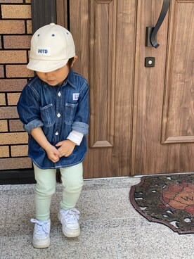 「BUDDY Lee（バディーリー）のアイテム（トップス）」を使った、Ren10Hinaさん（キッズ・90cm）の春コーディネート