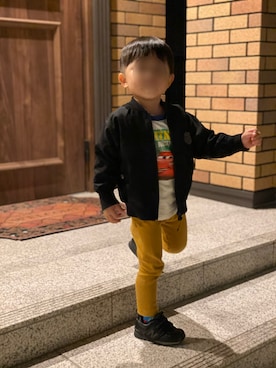 「BREEZE（ブリーズ）のアイテム（ナイロンジャケット）」を使った、Ren10Hinaさん（キッズ・90cm）の秋コーディネート