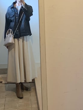 「秋のマイ旬スタイル」｜「アイテム（デニムジャケット）」を使った、michiさん（レディース・157cm）の秋コーディネート