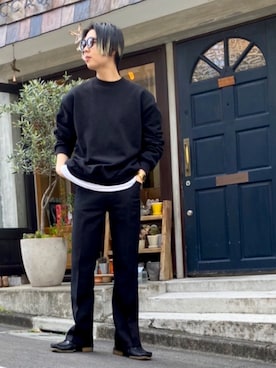 「BASISBROEK（バシスブルック）のアイテム（シューズ）」を使った、木村陸弥さん（メンズ・173cm）の春コーディネート