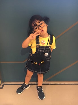 「ハロウィン」｜「アイテム（ジャンパースカート）」を使った、megumikamiyaさん（キッズ・90cm）の秋コーディネート