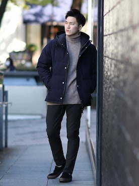 「JOURNAL STANDARD（ジャーナルスタンダード）のアイテム（ダウンジャケット/コート）」を使った、山ちゃんさん（メンズ・177cm）の秋コーディネート