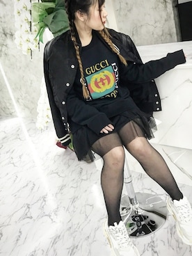 「Saint Laurent（サンローラン）のアイテム（ジャケット/アウター）」を使った、MAO☻さん（レディース・157cm）の冬コーディネート