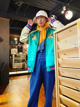 「ROLLING CRADLE（ローリングクレイドル）のアイテム（ジャケット/アウター）」を使った、福士仙寿さん（メンズ・174cm）の冬コーディネート