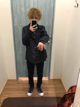「ネルシャツ」｜「アイテム（トレンチコート）」を使った、りょうっぷさん（メンズ・165cm）の秋コーディネート