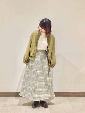 「POU DOU DOU（プードゥドゥ）のアイテム（ブルゾン）」を使った、かわかみさん（レディース・154cm）の冬コーディネート