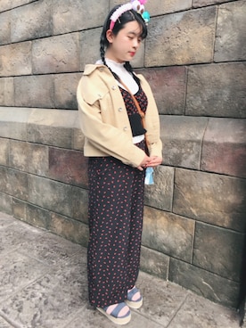 「おさげ」｜「アイテム（ジャケット/アウター）」を使った、mooka🍑さん（レディース・160cm）の春コーディネート