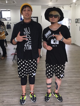 「STINGRAY（スティングレイ）のアイテム」を使った、水玉男さん（メンズ・180cm）の夏コーディネート