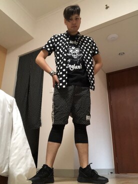 「STINGRAY（スティングレイ）のアイテム」を使った、水玉男さん（メンズ・180cm）の春コーディネート