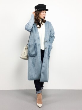 「Re.Verofonna（ヴェロフォンナ）のアイテム（ジャケット/アウター）」を使った、RINAさん（レディース・160cm）の冬コーディネート