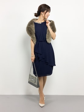 「URBAN RESEARCH（アーバンリサーチ）のアイテム（ドレス）」を使った、RINAさん（レディース・160cm）の冬コーディネート