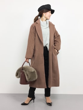 「A part by（アパートバイ）のアイテム（マフラー）」を使った、RINAさん（レディース・160cm）の冬コーディネート