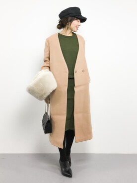 「A part by（アパートバイ）のアイテム（マフラー）」を使った、RINAさん（レディース・160cm）の冬コーディネート