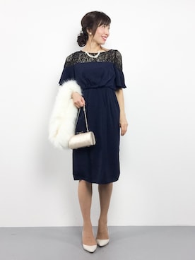 「Accessorize（アクセサライズ）のアイテム（クラッチバッグ）」を使った、RINAさん（レディース・160cm）の冬コーディネート
