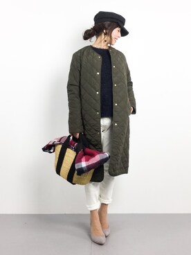 「SALON adam et rope'（サロン アダム エ ロペ）のアイテム（その他アウター）」を使った、RINAさん（レディース・160cm）の冬コーディネート