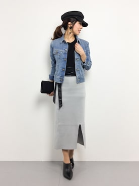 「cachenez（カシュネ）のアイテム」を使った、RINAさん（レディース・160cm）の冬コーディネート