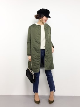 「LAPUIS（ラピュイ）のアイテム（クラッチバッグ）」を使った、RINAさん（レディース・160cm）の冬コーディネート