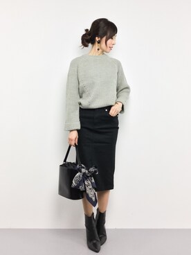 「NANO universe（ナノユニバース）の【Oggi 6月号掲載】カラータイトスカート（スカート）」を使った、RINAさん（レディース・160cm）の冬コーディネート