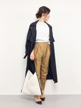 「31 Sons de mode（トランテアン　ソン　ドゥ　モード）のアイテム（トレンチコート）」を使った、RINAさん（レディース・160cm）の冬コーディネート