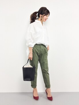 「FREAK'S STORE（フリークスストア）のパーツイヤリング-クリア-（イヤリング）」を使った、RINAさん（レディース・160cm）の冬コーディネート
