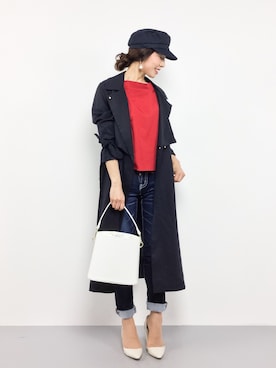 「31 Sons de mode（トランテアン　ソン　ドゥ　モード）のアイテム（トレンチコート）」を使った、RINAさん（レディース・160cm）の冬コーディネート
