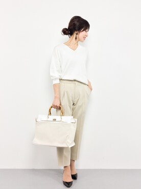 「FREAK'S STORE（フリークスストア）のパーツイヤリング-クリア-（イヤリング）」を使った、RINAさん（レディース・160cm）の春コーディネート