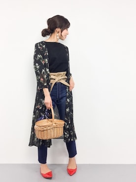 「LEPSIM（レプシィム）のボリュームイヤリング　744805（イヤリング）」を使った、RINAさん（レディース・160cm）の春コーディネート