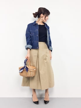 「LEPSIM（レプシィム）のボリュームイヤリング　744805（イヤリング）」を使った、RINAさん（レディース・160cm）の春コーディネート
