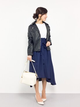 「FREAK'S STORE（フリークスストア）のパーツイヤリング-クリア-（イヤリング）」を使った、RINAさん（レディース・160cm）の春コーディネート