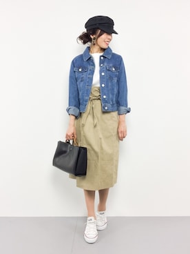 「FREAK'S STORE（フリークスストア）のパーツイヤリング-クリア-（イヤリング）」を使った、RINAさん（レディース・160cm）の春コーディネート