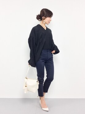 「LEPSIM（レプシィム）のボリュームイヤリング　744805（イヤリング）」を使った、RINAさん（レディース・160cm）の春コーディネート