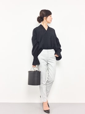 「LEPSIM（レプシィム）のボリュームイヤリング　744805（イヤリング）」を使った、RINAさん（レディース・160cm）の春コーディネート