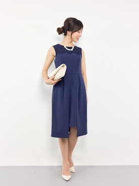 「Paradise Picnic（パラダイスピクニック）のアイテム（クラッチバッグ）」を使った、RINAさん（レディース・160cm）の春コーディネート