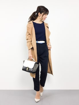 「coca（coca）（コカ）のアイテム（トレンチコート）」を使った、RINAさん（レディース・160cm）の春コーディネート