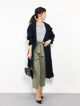 「STUDIOUS（ステュディオス）のアイテム（トレンチコート）」を使った、RINAさん（レディース・160cm）の春コーディネート