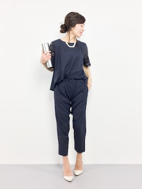 「AULI（アウリィ）のアイテム（つなぎ/オールインワン）」を使った、RINAさん（レディース・160cm）の春コーディネート