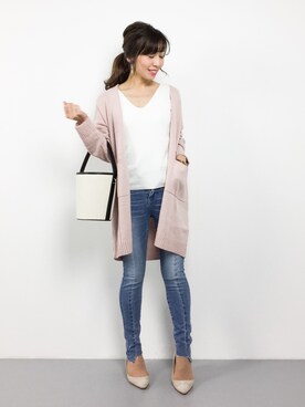 「STYLE DELI（スタイルデリ）のアイテム（その他アウター）」を使った、RINAさん（レディース・160cm）の春コーディネート