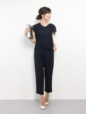 「AULI（アウリィ）のアイテム（つなぎ/オールインワン）」を使った、RINAさん（レディース・160cm）の春コーディネート