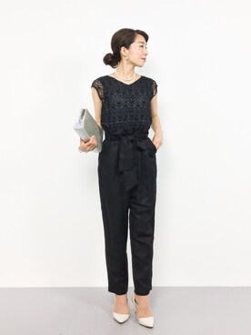 「パーティー」｜「アイテム（サロペット/オーバーオール）」を使った、RINAさん（レディース・160cm）の夏コーディネート