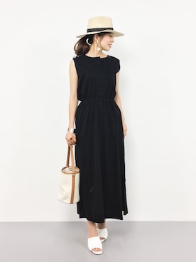 「URBAN RESEARCH Sonny Label（アーバンリサーチサニーレーベル）のSonny Label キャンバスバケツショルダーバッグ（ショルダーバッグ）」を使った、RINAさん（レディース・160cm）の夏コーディネート