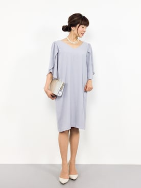 「アイテム（ドレス、グレー系）」を使った、RINAさん（レディース・160cm）の夏コーディネート