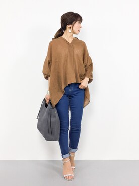 「Gem.（ジェム）のアイテム（バッグ）」を使った、RINAさん（レディース・160cm）の夏コーディネート